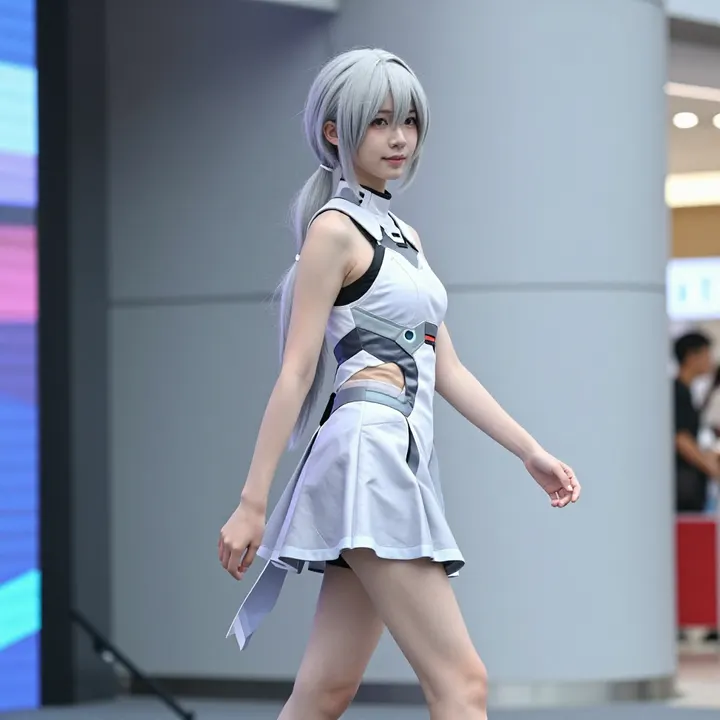 银发少女的校园写真主題圖片 0751，杰作，最佳画质，极致细节，照片级写实 , 清新角色私摄风格