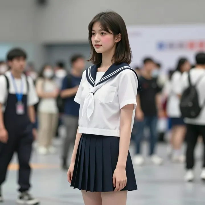 今日份校服少女主題圖片 0822，杰作，最佳画质，极致细节，照片级写实 , 清透空气感写真风格