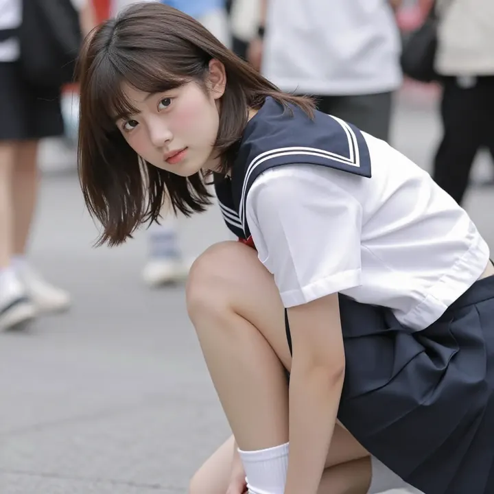 今日份校服少女主題圖片 0825，杰作，最佳画质，极致细节，照片级写实 , 清透空气感写真风格