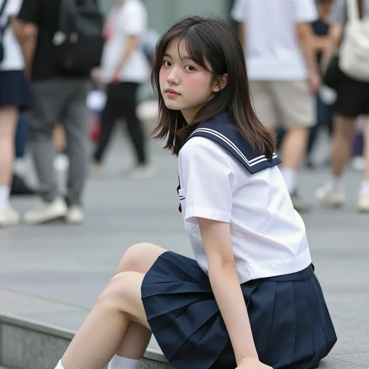 今日份校服少女主题图片 0827，杰作，最佳画质，极致细节，照片级写实 , 清透空气感写真风格