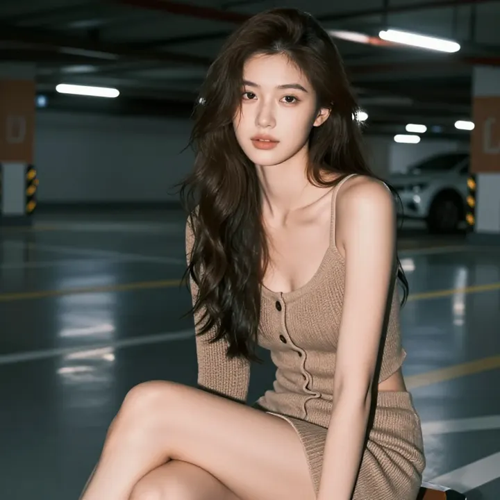 地下车库的温柔时刻主题图片 0849，杰作，最佳画质，极致细节，照片级写实 , 日常随性街拍风格