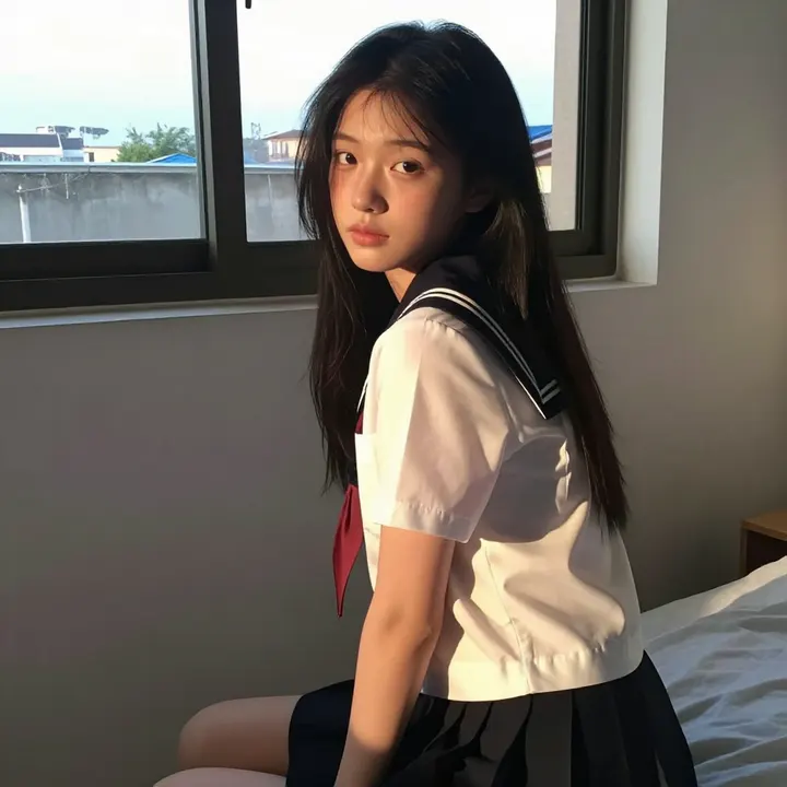 今日份日系校服少女主题图片 0852，杰作，最佳画质，极致细节，照片级写实 , 柔光角色人像风格