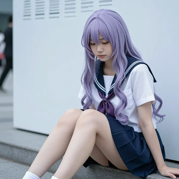 紫发学姐的日常主题图片 0886，杰作，最佳画质，极致细节，照片级写实 , 柔光角色人像风格