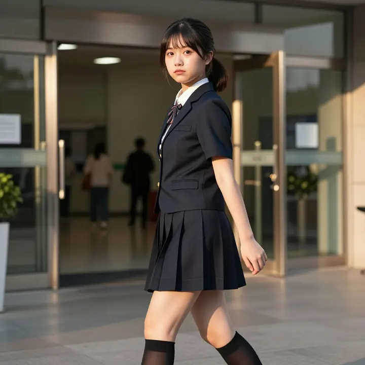 校门口的午后主题图片 0960，杰作，最佳画质，极致细节，照片级写实 , 二次元角色写真风格