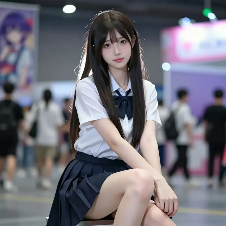 浅灰白调的近身人像摄影画面。