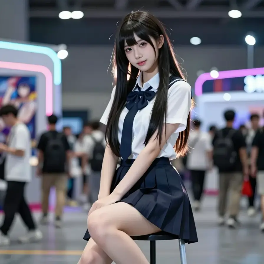 适合冷调主题收尾的人像摄影画面。